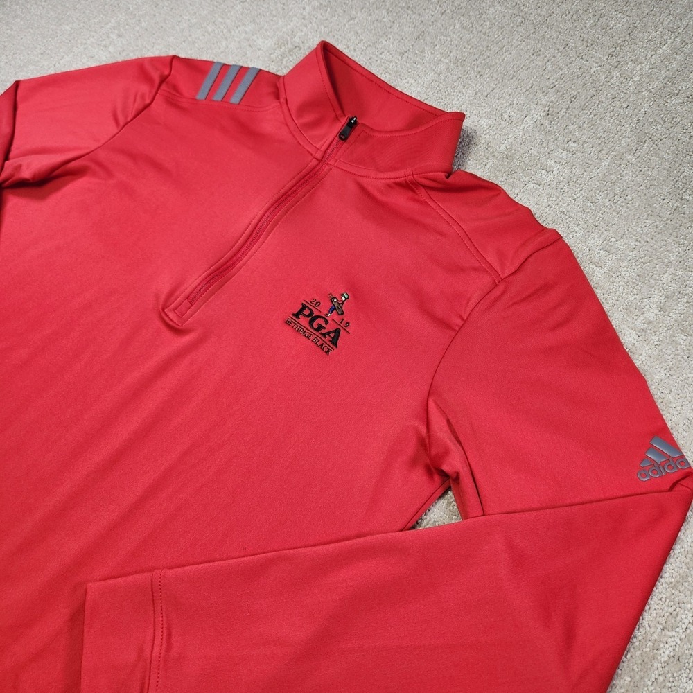 Adidas Golf Pullover Men Small Bethpage Black PGA Red Sweatshirt Performance